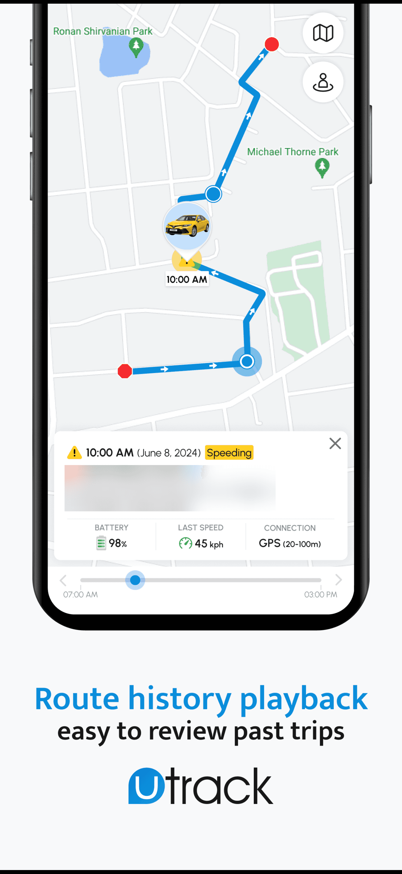 UTrack admin reports with device activation and cancellation charts and CSV download buttons