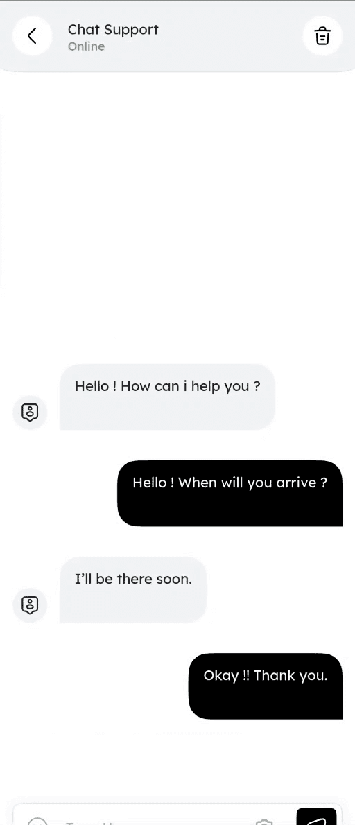 In-app support chat